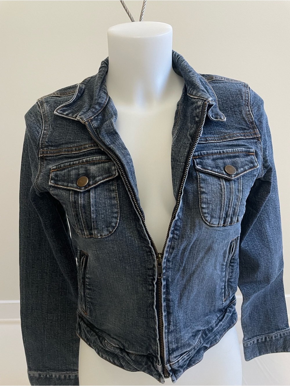 Hidden Women's Dark Blue Denim Zip-Front Jacket